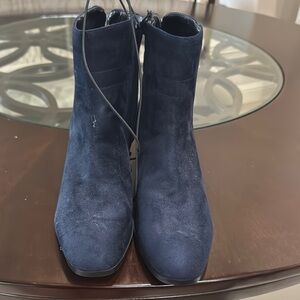 East 5th Blue Ankle Boots with Suede Finish